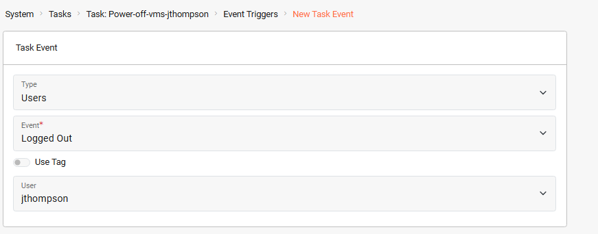 Event trigger user logout